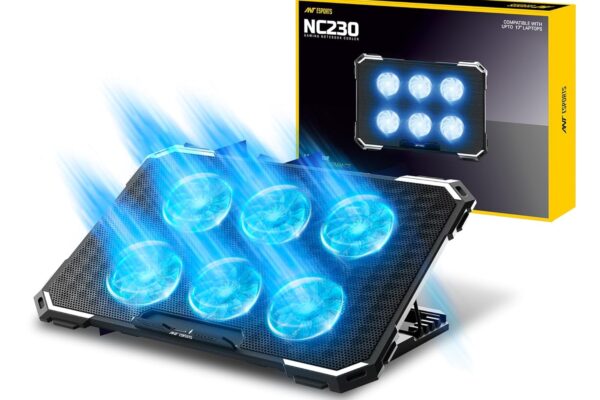 Ant Esports NC230 RGB Gaming Notebook Cooler, 10″ – 17″ + Gaming Laptop Cooling Pad for PC + USB Powered Fan + Very Stable and Silent + Compatible Mac and PS5/PS4