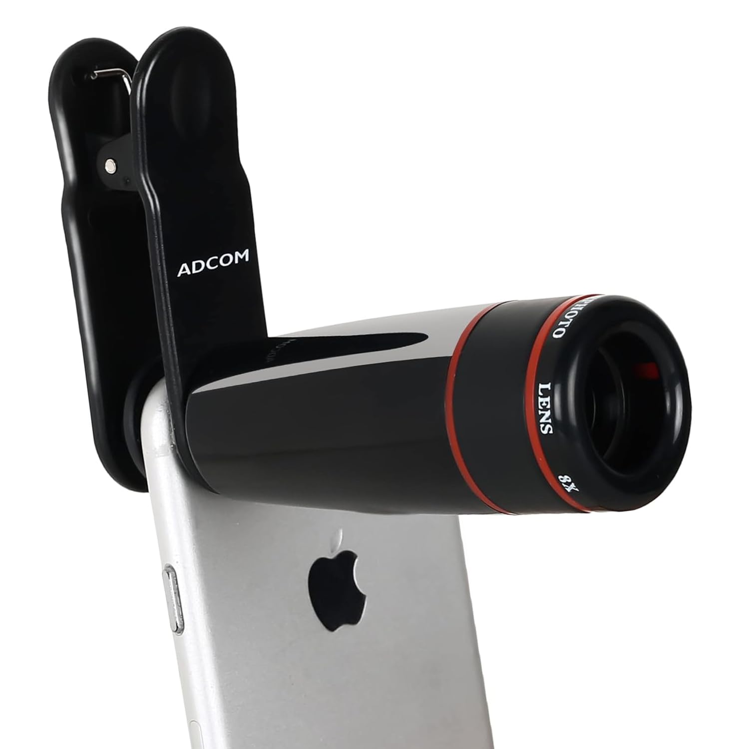 Adcom Telephoto 8X Mobile Phone Camera Lens – Compatible with All iPhone & Android Smartphones (Black)