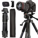 Adofys 76” Professional Aluminium Camera Tripod with Travel Bag and Phone Holder |Operating Height: 76 inch | Maximum Load Capacity up to 10kg | Compatible with All Cameras, Cell Phones, Projector