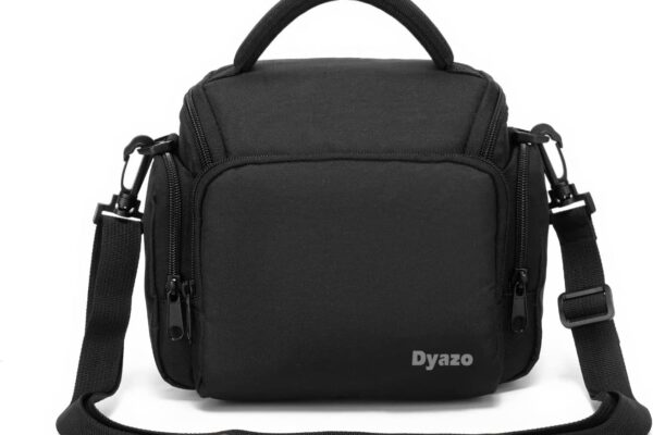 Dyazo Water Resistant Camera Bag/Case Shoulder Strap Space for Photography Lens and Accessories Compatible for Nikon, Canon, Sony, Panasonic, Samsung & Other SLR/DSLR etc (Black & Silver)