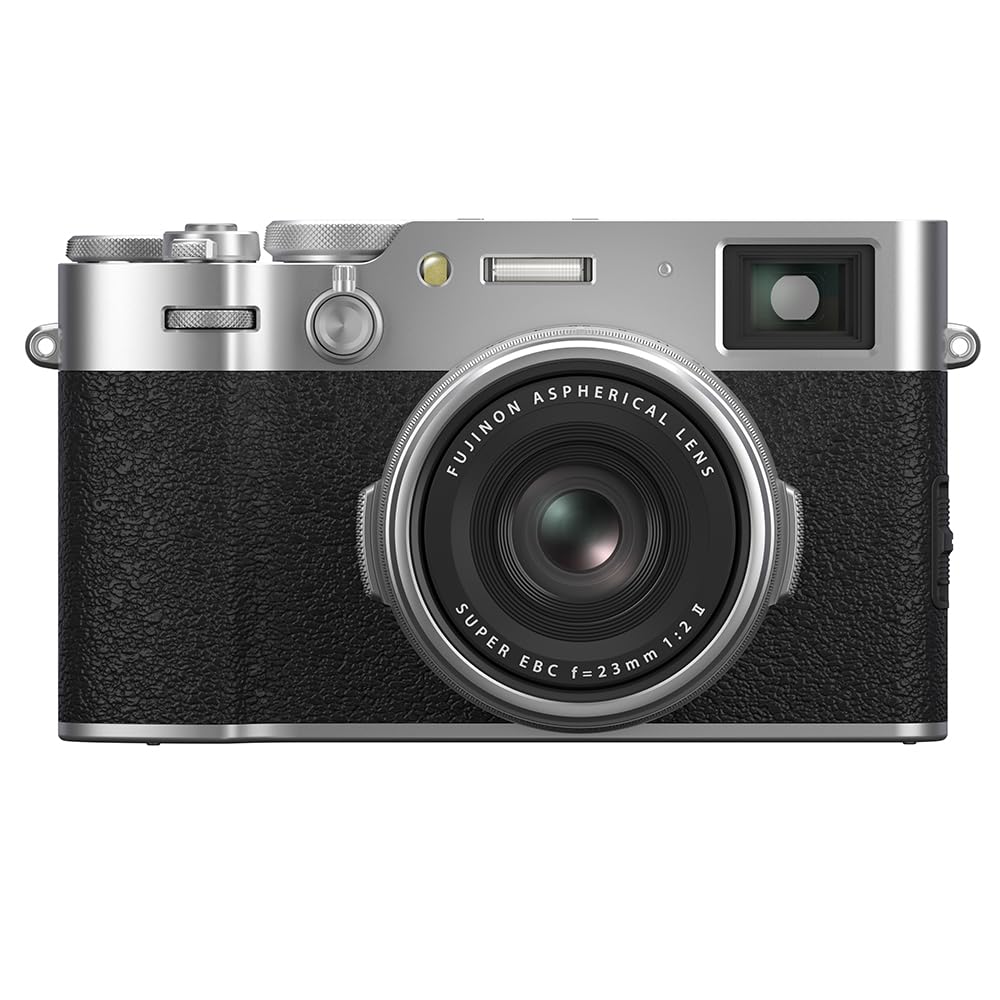 Fujifilm X100VI 40.2 MP Mirrorless Camera with Fixed 23mmF2 Lens (APS-C X-Trans CMOS 5 Sensor, X-Processor 5, Hybrid Viewfinder, LCD Tilt Touchscreen, Face Detection AF, 20 Film Simulations – Silver