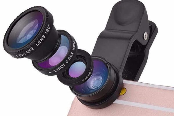 Professional 3in1 Camera Lens Kit, 180 Degree Fish Eye Lens, 0.67X Wide Angle, 10X Macro Lens, Universal Clip HD Camera Lens Kit for iPhone, iPad, Android Smartphone & Tablets