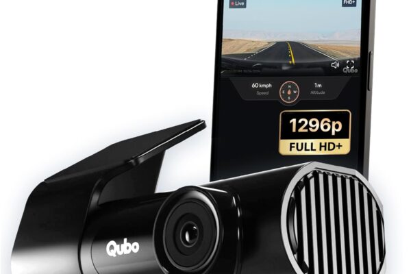 Qubo Car Dashcam Pro X by Hero Group | 3MP 1296P FHD+ Camera | NightPulse Vision | Wide-Angle FOV | Supercapacitor | Built-in Wi-Fi, Mic | App Control | G-Sensor | Up to 1TB Storage| (Space Grey)