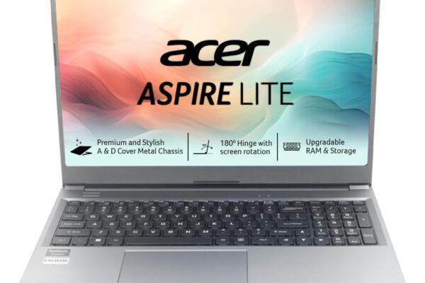acer Aspire Lite AMD Ryzen 3 5300U Premium Thin and Light Laptop (8 GB RAM/256 GB SSD/Win11 Home) AL15-41 with 39.62 cm (15.6″) Full HD Display, Metal Body, Steel Gray, 1.6 KG