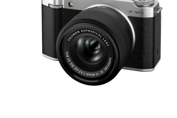 Fujifilm X-M5 26.1MP APS-C X-Trans CMOS 4 with 15-45 f/3.5-5.6 Lens|Retro Style mirrorless Compact Travel Camera|6.2k vlogging|High Speed Recording FHD 240fps|Advance AF for Street/Lifestyle – Silver