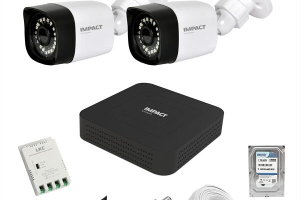 IMPACT BY HONEYWELL 2 MP Wired CCTV KIT with 4 Channel DVR I 2 Bullet Cameras I 1 TB Hard Disk & Accessories I Made in India I White (I-MKIT4CH-5_HI)