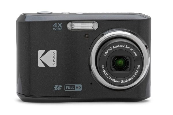 KODAK PIXPRO Friendly Zoom FZ45-BK 16MP Digital Camera with 4X Optical Zoom 27mm Wide Angle and 2.7″ LCD Screen (Black), 63 MB