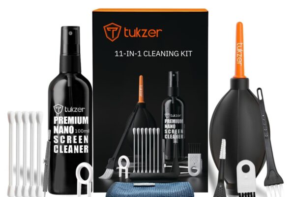 Tukzer Professional 11in1 Cleaning Kit for Laptop Tablet Smartphone Camera airpods (100mlCleaning Solution, AirBlower, CottonSwabs,Toothpick Cleaner, Keycap Puller, Microfiber Cloth,Universal Brushes)