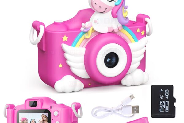 Wembley Unicorn 48MP Kids Digital Camera with Video Recorder | 2-Inch Screen & 4GB SD Card | Birthday Gift for Boys & Girls Ages 5-10 | Mini Camera for Fun Photo & Video | Best Toy Camera for Kids