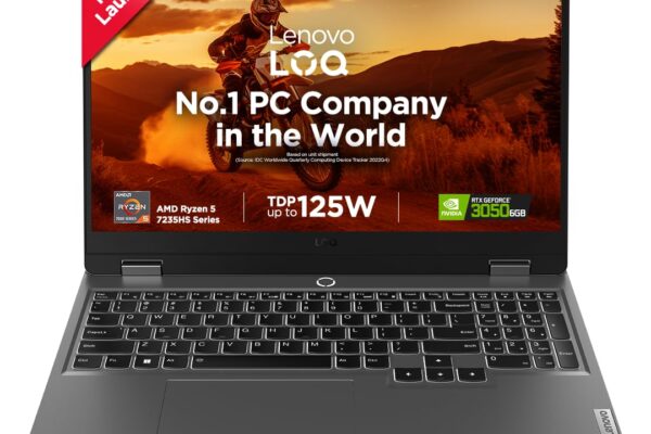 Lenovo LOQ, AMD Ryzen 5 7235HS, RTX 3050-6GB, 24GB RAM, 512GB SSD, FHD, 15.6″/39.6cm, 144Hz, Windows 11, Office Home 2024, Grey, 2.4Kg, 3 Mon. Game Pass, 83JC00EFIN, Gaming Laptop