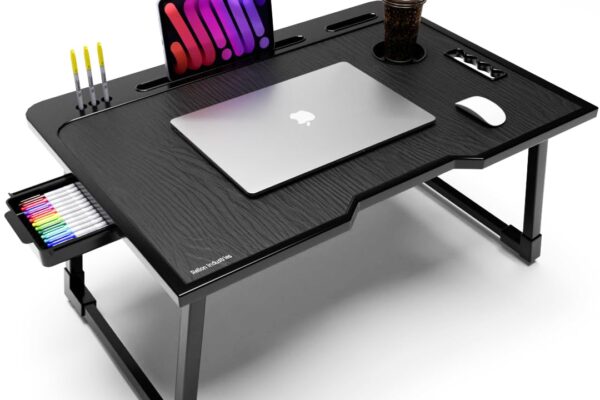 Rellon Plastic Industries Study Table for Students Bed Table for Study Foldable Laptop Table Portable & Lightweight Mini Table Bed Reading Table,Laptop Stands, Laptop Desk (A1)