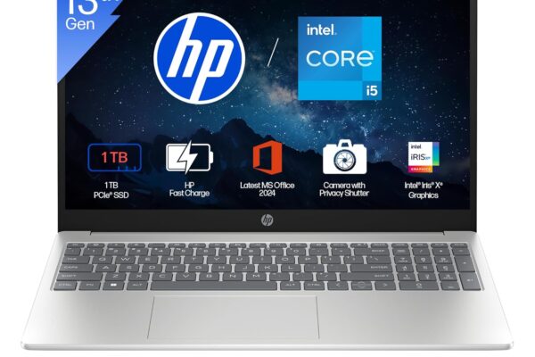 HP 15, 13th Gen Intel Core i5-1334U (16GB DDR4, 1TB SSD) FHD, Anti-Glare, Micro-Edge, 15.6”/39.6cm, Win11, M365(1yr) Office24, Silver, 1.59kg, FD0552TU, Iris Xe, FHD Camera w/Shutter, Backlit Laptop