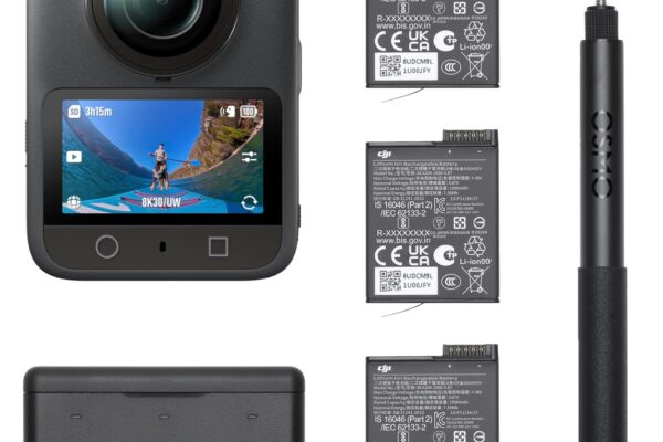 DJI Osmo 360 Adventure Combo,360 Camera With 1-Inch 360° Imaging, Native 8K 360° Video, 4K/120fps & 170° Boost Video, 120MP 360° Photo, 100-Min 8K Recording, Waterproof, Action Camera for Sports, Vlog