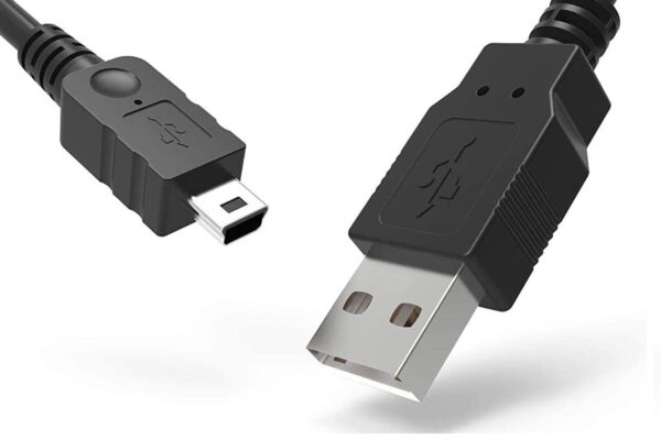 JGD PRODUCTS JGD 5 Pin Mini USB Cable (1.5 M) USB 2.0 Type A to Mini B Cable Compatible with GoPro Hero 3+, PS3 Controller, MP3 Player, Digital Camera, Black