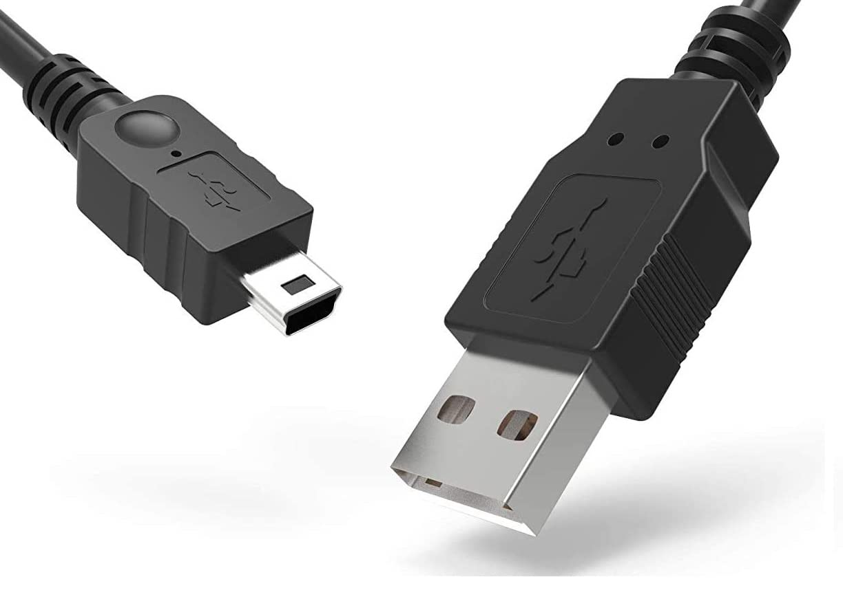 JGD PRODUCTS JGD 5 Pin Mini USB Cable (1.5 M) USB 2.0 Type A to Mini B Cable Compatible with GoPro Hero 3+, PS3 Controller, MP3 Player, Digital Camera, Black