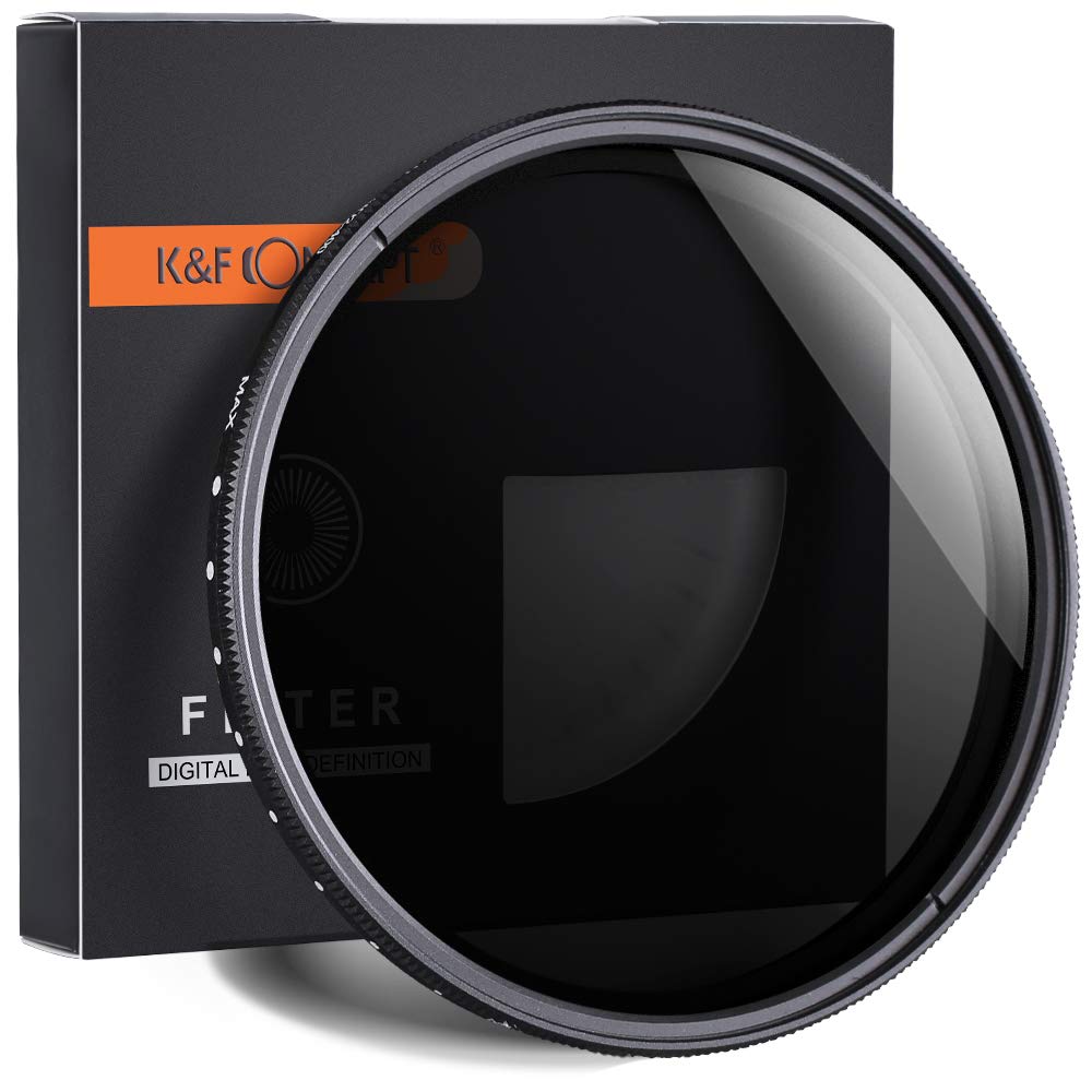 K&F Concept 67 mm ND2 to ND400 Variable Neutral Density Filter Slim ND Fader ND2-400 Optical Glass Filter for DSLR Camera Lenses (67mm)