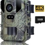Mini Trail Game Camera 36MP 4K with Night Vision 0.2s Trigger Time Motion Activated, IP65 Waterproof Hunting Camera 850nm LED for Wildlife Monitoring