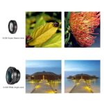 Mobile Camera Lens, 0.45X Super Wide Angle Lens, 15X Macro Lens, Clip-On 2 in 1 Professional Kit for TIK Tok, Vlog, YouTube, Reels Compatible with All Smartphones-(Black)