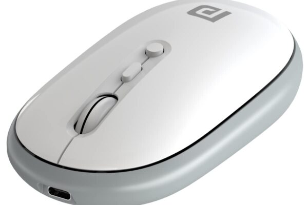 Portronics Toad II Bluetooth Mouse, with Bluetooth 5.0 & 2.4 Ghz Dual Wireless Connectivity, Rechargeable Battery, Adjustable DPI up to 1600 Compatible with Laptop, MacBook, PC (Grey)