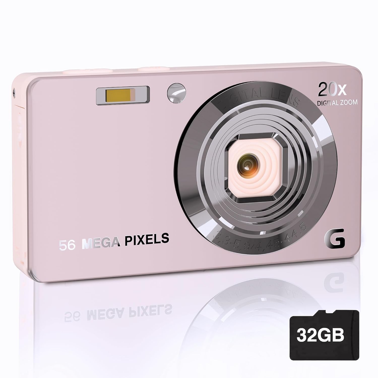4K Cameras for Photography, Digital Point and Shoot Camera with 56Mp Autofocus 20X Zoom Anti Shake Video Camera with 32GB SD Card for Adults, Teens, Beginners