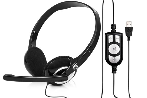 BigPassport USB Wired Over-Ear Headphones with Mic | Noise-Cancelling Headset for PC, Laptop, Office, Zoom, Skype, Online Classes, Call Center – Pro-Boom 189 (Black_Silver)