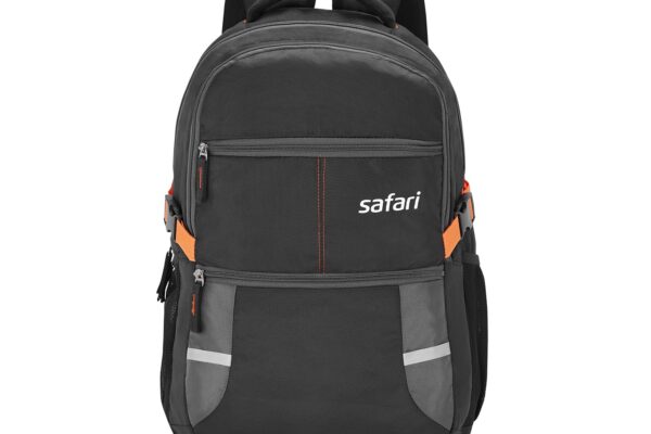 Safari Omega spacious/large laptop backpack with Raincover, college bag, travel bag for men and women, Black, 30 Litre