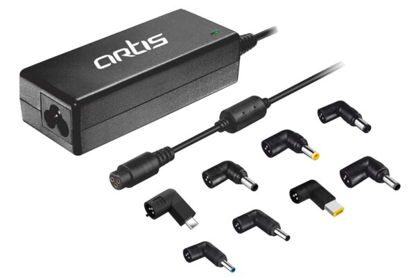 Artis 65Watt Universal Laptop Adapter with 8 Interchangeable Connector pins (Power Cord Included) Compatible with USB Type C/Dell/HP/Lenovo/ASUS/Acer/Samsung/Compaq/IBM/Toshiba