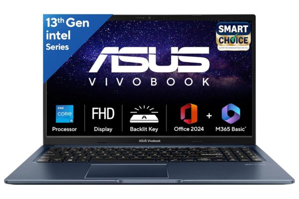 ASUS Vivobook 15,13th Gen,Intel Core i5-13420H(Intel UHD iGPU/16GB RAM/1TB SSD/FHD/15.6″/60Hz/Backlit Keyboard/Windows 11/M365 Basic (1Year)*/Office Home 2024/Quiet Blue/1.70 kg) X1502VA-BQ1297WS
