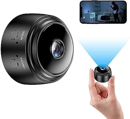 Mini Wireless WiFi Spy Camera Hidden for Home High HD Focus Spy Magnet Mini Live Stream Night Vision IP Wireless 1080P Audio Video Hidden Indoor Outdoor Camera for Home & Office Monitor -(Black)