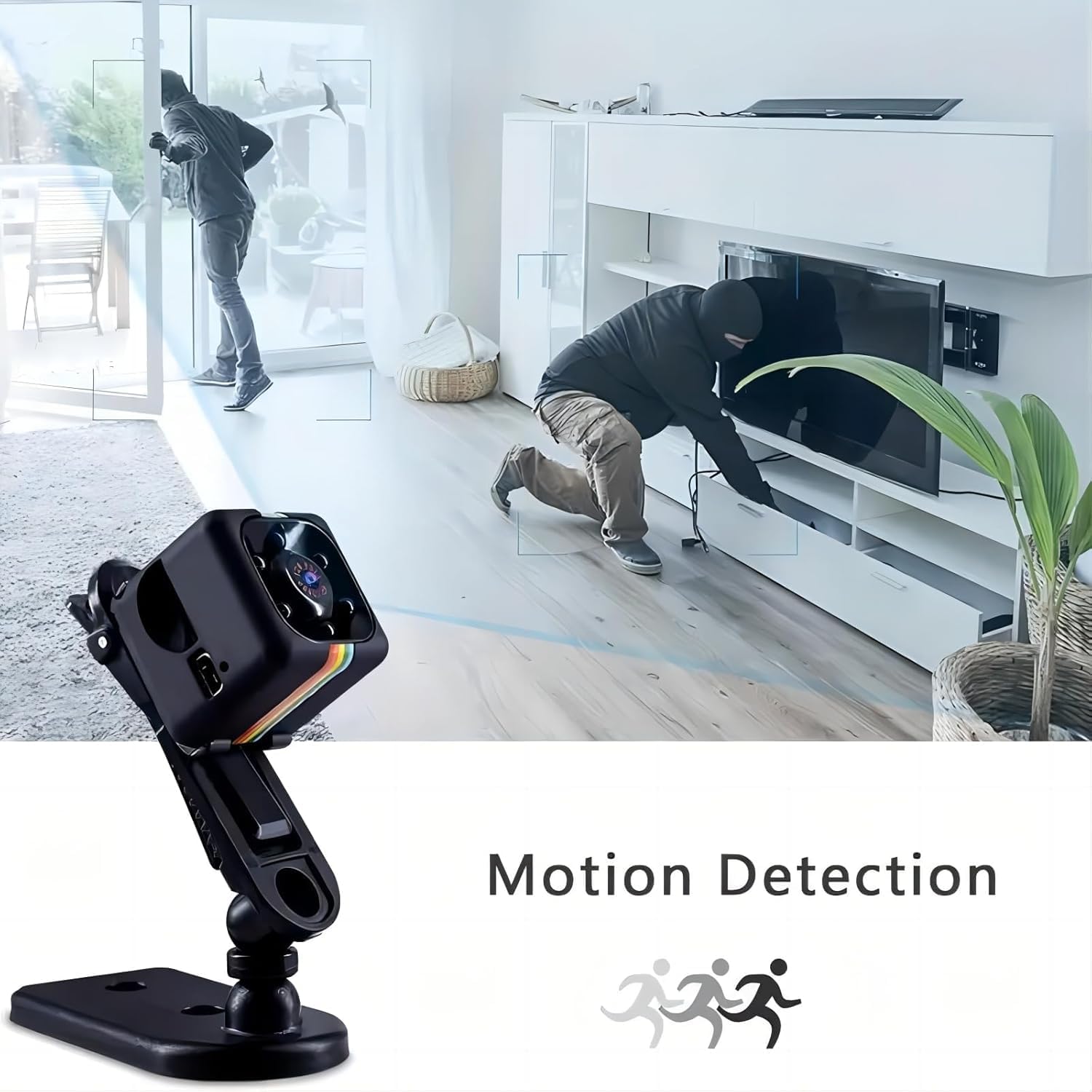 New 1080P Mini Spy Camera with Low Light Vision, Mini Portable Security, Hidden-Camera with Audio and Video Recorder for Compatible Home Office Security Stand Camera. (Black)