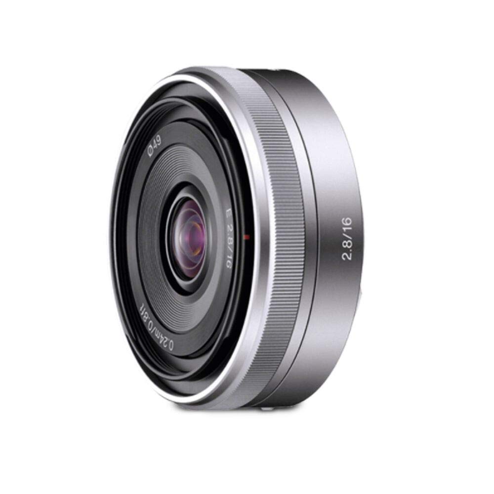 Sony E Mount E 16mm F2.8 APS-C Lens (SEL16F28) | Wide-Angle Prime | Lightweight & Compact, Silver