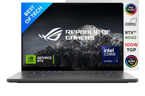 ROG Zephyrus G16, 16 “(40.64cm) 2.5K OLED ROG Nebula Display 240Hz, Ultra 7 155H, Gaming Laptop (16GB LPDDRX/1TB SSD/NVIDIA GeForce RTX 4060 /Win11/Office 2021/Eclipse Grey/1.85 Kg ),GU605MV-CO711WS