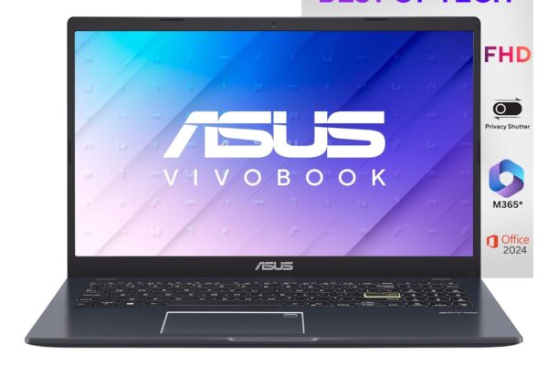 ASUS Vivobook Go 15, Intel Celeron N4500, Fingerprint Sensor (Intel HD iGPU/8GB RAM/512GB SSD/FHD/15.6″/60Hz/42WHrs/Windows 11/M365 Basic (1Year)*/Office Home 2024/Star Black/1.57 kg) E510KA-EJ9011WS