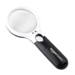 Amazon Basics Magnifying Glass with 3 Led Lights | 3X & 45X Big Size Zoom Lenses | Suitable for Seniors, Adults, Children | Ideal for Reading Books, Newspapers, maps