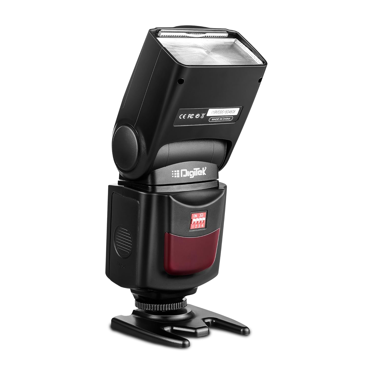 Digitek (DFL 101) Electronic Flash Speedlite with Wireless Triggering, GN40, 0.1-5s Recycle Time, 0-270° Vertical Rotation, 5600K Color Temp, for Canon, Nikon, Sony, Fujifilm, Olympus DSLR Cameras