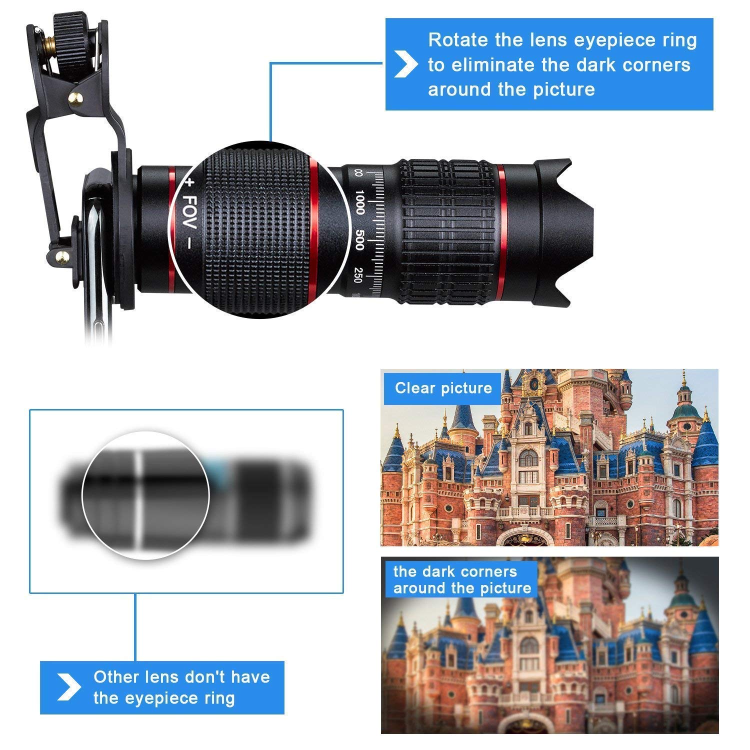 Drumstone (15 Year Warranty) 20x 4K HD Optical Zoom Mobile Telephoto Lens Kit | DSLR Blur Background Effect All Smartphones High Optical Zoom Effect in 4K HD