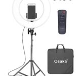 Osaka 18 Inches LED Ring Light 65W adjustable Color Temperature Wireless Remote Control 9 Feet Light Stand For MX Takatak Instagram vlog YouTube Video Shooting Compatible With DSLR Camera Smartphones.