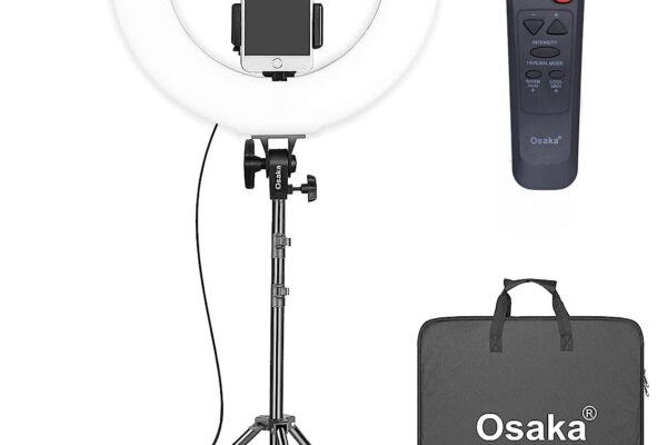 Osaka 18 Inches LED Ring Light 65W adjustable Color Temperature Wireless Remote Control 9 Feet Light Stand For MX Takatak Instagram vlog YouTube Video Shooting Compatible With DSLR Camera Smartphones.