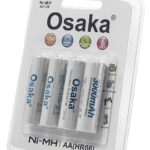 Osaka NI-MH HR06 4xAA 3000mAh Enelong Rechargeable Battery Set for Camera Flashes, Mic, Toys, Remote.