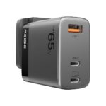Noise GaN Charger 65W: 0–50% in 27 Min, 3 Ports (2 USB-C + 1 USB-A), Fast Charger Adapter, For MacBook, Dell, HP, ASUS, iPhone, Samsung | PD 3.0, 1-Yr Warranty, Globally Compatible (Black)