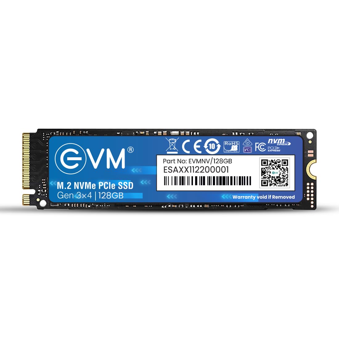 EVM 128GB NVMe M.2 SSD 2280 | PCIe Gen 3×4 Internal SSD | Up to 1800MB/s Read 700MB/s Write | Laptop Desktop Upgrade Storage | 5 Year Warranty (EVMNV-128GB)