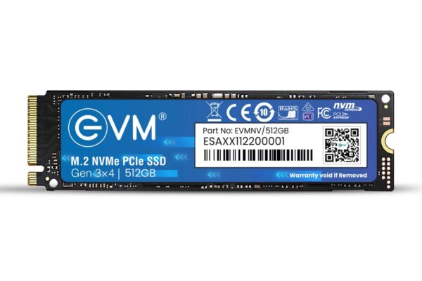 EVM 512GB NVMe M.2 SSD 2280 | PCIe Gen 3×4 Internal SSD | Up to 3500MB/s Read 2800MB/s Write | High Speed Storage for Laptop Desktop Gaming | 5 Year Warranty (EVMNV/512GB)