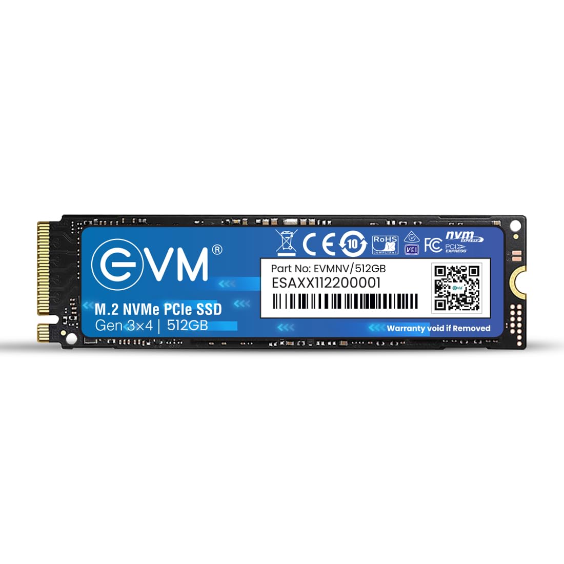 EVM 512GB NVMe M.2 SSD 2280 | PCIe Gen 3×4 Internal SSD | Up to 3500MB/s Read 2800MB/s Write | High Speed Storage for Laptop Desktop Gaming | 5 Year Warranty (EVMNV/512GB)