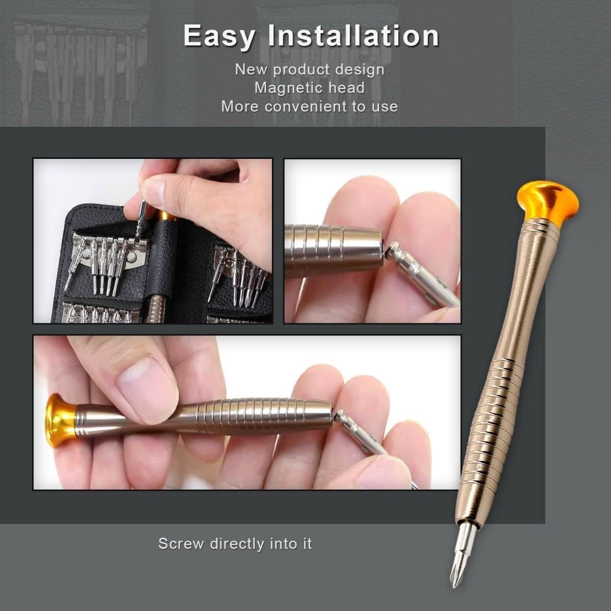 RECLUSE 25 in 1 precision magnetizable interchangeable inserts screwdriver kit repair set, electric screwdriver precision mechanics repair set, Screwdrivers for iPhone,MacBook,Laptop,Tablet, Glasses
