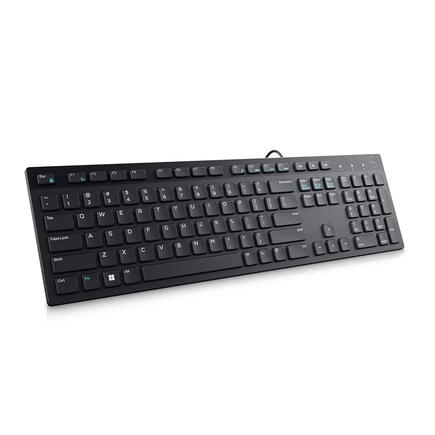 Dell KB216 Wired Multimedia Keyboard – Full-Size Layout with USB Interface, Chiclet Keys, Spill Resistance with 3 Indicator Lights| Plug and Play| Hot Keys: Volume, Mute, Play/Pause, Backward, Forward