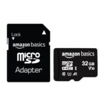 Amazon Basics 32GB MicroSDHC Memory Card with Adapter, Upto 98MB/s, IPX6, Temperature & Shock Resistant
