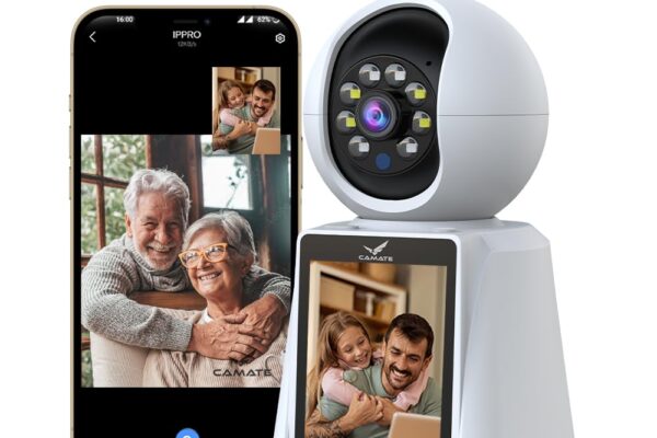 Camate Video Call 3MP (5/2.4 Ghz Dual Band WiFi) Full HD CCTV Camera, Two Way Audio & Video Talk, Motion Detection, Color Night Vision, Baby & Pet Monitor, Supports 256GB SD Card (WiFi Connection)