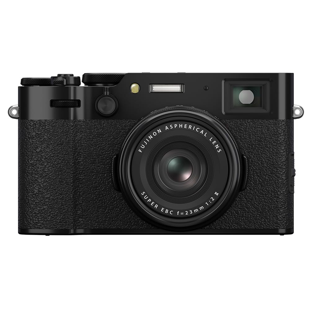 Fujifilm X100VI 40.2 MP Mirrorless Camera with Fixed 23mmF2 Lens (APS-C X-Trans CMOS 5 Sensor, X-Processor 5, Hybrid Viewfinder, LCD Tilt Touchscreen, Face Detection AF, 20 Film Simulations – Black