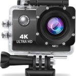 HYZ 4K 30Fps Action Ultra Hd Camera with Accessories Kit WiFi 16 MP170 Degree Wide Angle Lens 98FT Underwater Waterproof ditgital Camera YouTube Vlogging Bike Helmet vlogging Easy to use Safe (Black)