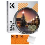 K&F Concept 82mm Variable Star Lens Filter Cross Screen Starburst 4, 8 Points -18 Layer Coating Ultra Slim Optical Glass Camera with 3 Cleaning Cloth